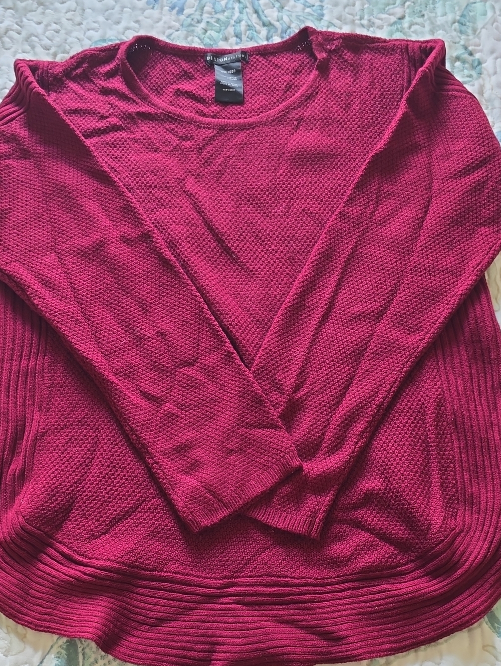 Design History Raspberry Scoop Neck Knit Sweater